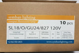 Box of 10 Symban Lighting, SL18/O/GU24/827 Fluorescent Lamp, 120V, SKBAWA-b075