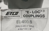 Box of 6, ETCO E-LOC Couplings, EL-400-8, CPLG, 4.5" OD × 8", SKBAWA-000
