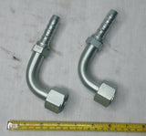 Lot of 2, Gates, 10GS-12FJX90M, G20180-1012, Hydraulic Hose Fitting, SKBAWA-b507