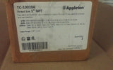 Lot of 3, APPLETON - TC100104 - 1" NPT CABLE CONNECTOR 21.6-26.4MM, SKBAWA-B015