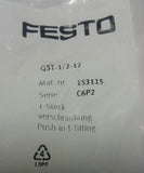 7pcs, Festo, 153115, QST-1/2-12, Push-in T-Fitting, Nickel Finish, SKBAWA-b048