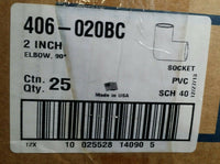 25pcs Lasco 406-020BC, 2" pvc Elbow, 90 schedule 40, SKBAWA-nnnn