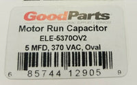 1 (One) Good Parts MOTOR RUN CAPACITOR ELE- 5370OV25 MFD, 370 VAC,  SKBAWA-b115