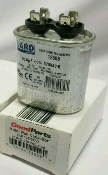 1 Good Parts MOTOR RUN CAPACITOR ELE- 10370OV2 10 MFD, 370VAC, SKBAWA-b115