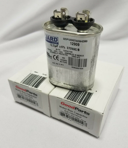2pcs Good Parts MOTOR RUN CAPACITOR ELE- 125370OV2 10 MFD, 370 VAC, SKBAWA-000