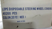 (Lot of 200) Red Disposable Car Steering Wheel Covers. Full Wheel, SKBAWA-s034b