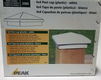 (Box of 48) Peak 4×4 Post / Fence Cap (Plastic) - White, SKBAWA-s035