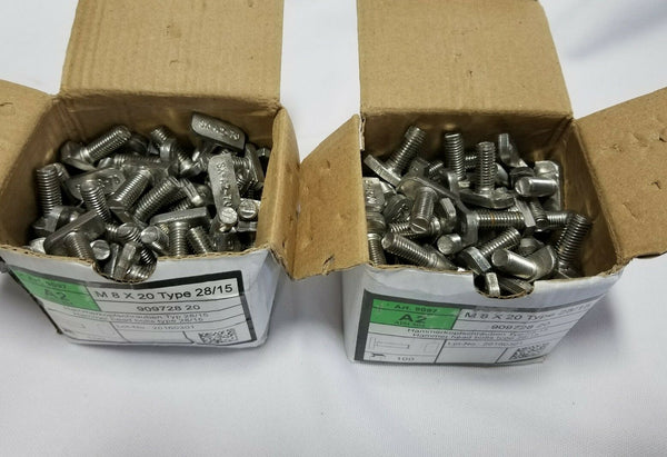 LOT OF 200 - (1") Hammer Head Stainless Steel Bolts Type 28/15, SKBAWA-b511