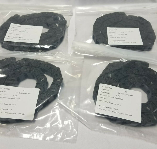 Lot of 4 IGUS Energy Chain Cable Carrier 10-015-038-MC Snap Open, SKBAWA-s031