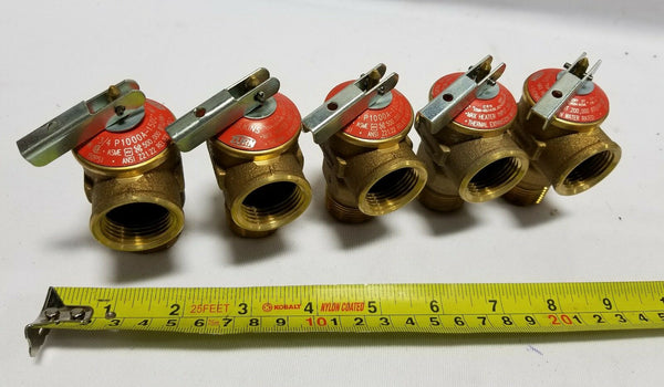 Lot of 5 - Wilkins 3/4" P1000A-150C Pressure Relief Valve, Brass, SKBAWA-C029