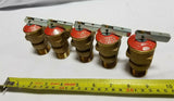 Lot of 5 - Wilkins 3/4" P1000A-150C Pressure Relief Valve, Brass, SKBAWA-C029