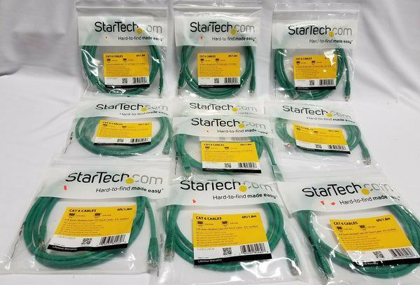 10pcs, Startech Molded 6ft Cat6 UTP Patch Cable - ETL, RJ45Male, SKBAWA-B008