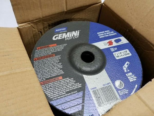 20 pcs, NORTON 40099 Gemini Fast Cut Grinding Wheel -7" ×1/4" ×7/8, SKBAWA-c036