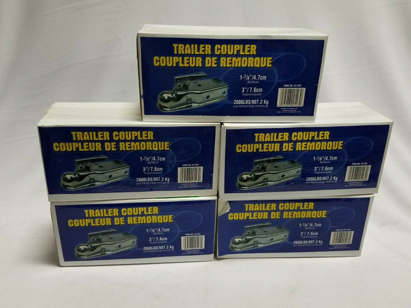 Lot of 5 Trailer Coupler-1-7/8" ball, 3" Tongue, 2000lbs Load Rating SKBAWA-B006