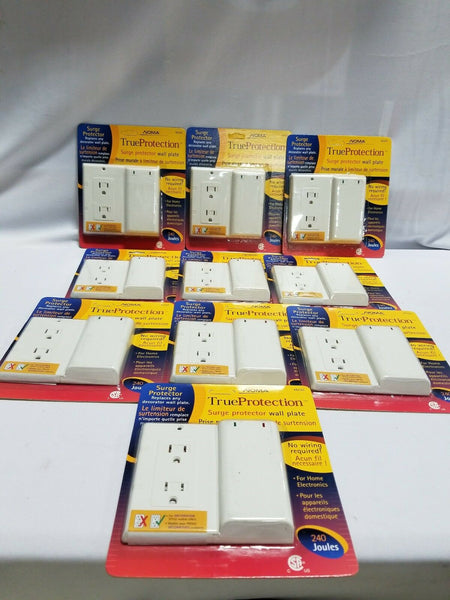 Lot of 10 NOMA Surge Protector Wall Plate - White - 240 joules, SKBAWA-s038