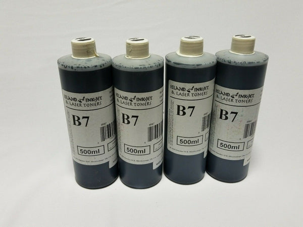 Lot of 4 Island Inkjet & Laser Toners - Black Ink Refill - B7; 500ml, SKBAWA-000