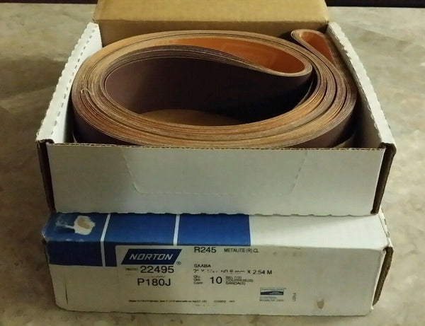20 pcs, Norton R245, Metalite, 2x100"  2.54x50.8mm P180J Grit belt, SKBAWA-B042