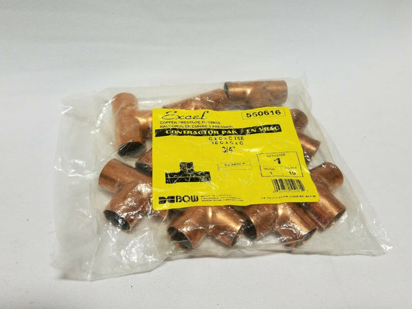 20pcs, Excel Copper Pressure Fittings 3/4" C×C×C Tee, SKBAWA-000