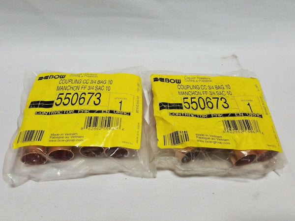 Lot of 20 Bow Copper Pressure Coupling cc 3/4", SKBAWA-b017