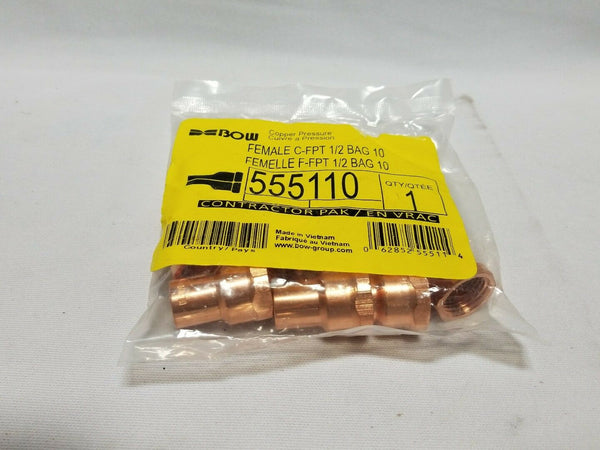 10pcs Bow Copper Pressure threaded Female C-FPT 1/2", SKBAWA-000