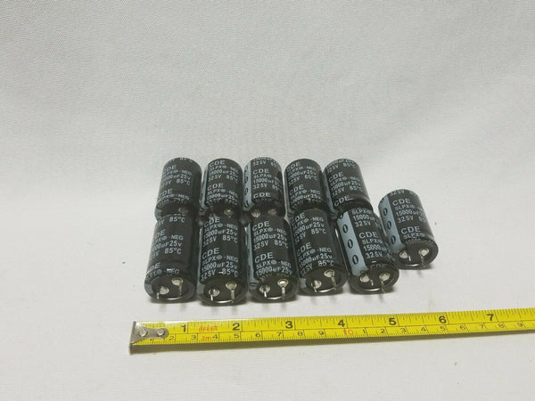Lot of 11 CDE Aluminum Electrolytic Capacitors Snap In 15000uF 25V, SKBAWA-b018