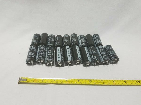 Lot of 19 CDE Aluminum Electrolytic Capacitors Snap In 15000uF 25V, SKBAWA-b018