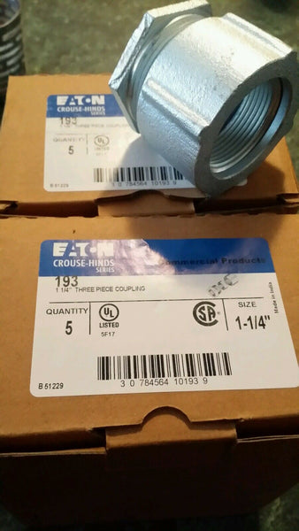 10 pcs, Eaton CROUSE-HINDS 193, 1-1/4 3PC COUPLING, B51229, SKBAWA-b503