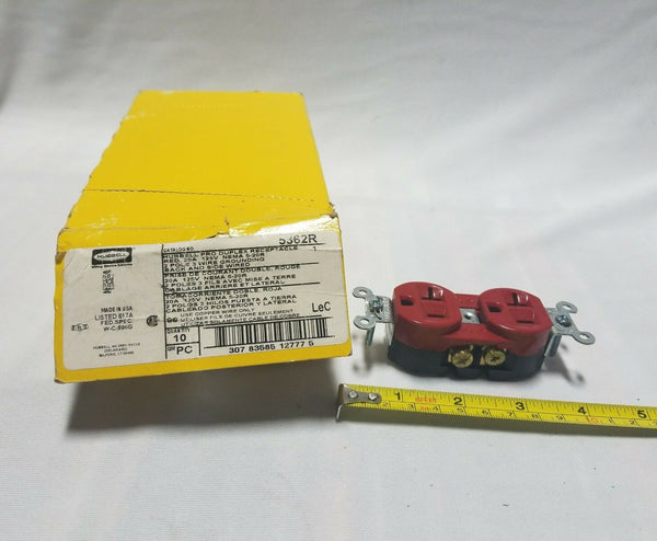 10pcs HUBBELL COM/iND GRADE DULEX RECEPTACLE - 5362R Red 20A, SKBAWA-B020