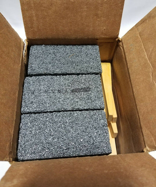 Box of 6 Norton Rub Brick 2"×2"×4" w/ wooden wedge - C24R Crystolon, SKBAWA-B022