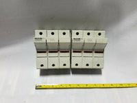 Lot of 2 Ferraz Shawmut ultrasafe 3 pole fuse holder -Jclass fuse, SKBAWA-000