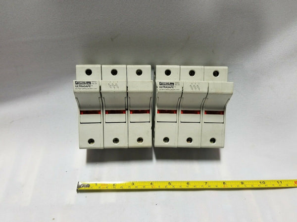 Lot of 2 Ferraz Shawmut ultrasafe 3 pole fuse holder -Jclass fuse, SKBAWA-000