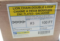 100ft ElectriPro Lion Chain-double Loop Zinc- Plated #3, SKBAWA-B024