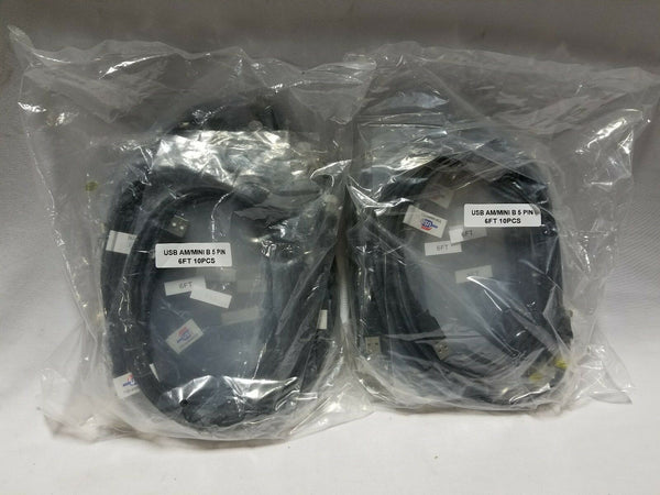 20pcs 6Ft USB 2.0 Hi Speed 480Mbps TypeA Male to Mini B 5pin Cable, SKBAWA-s035