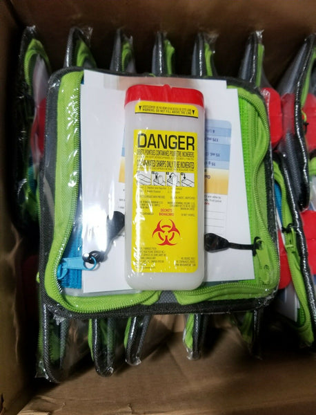 Box of 28 Sanofi Biohazard Mini Sharp Contaminated Container Kit., SKBAWA-s036
