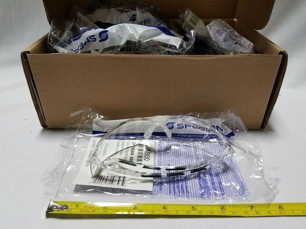 Box of 9 Sperian A800 Hard Coat, Clear lens, clear temple Glasses, SKBAWA-B029