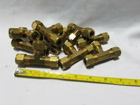 Lot of 9 FF DOT 1/2" OD Air Brake Brass fitting Tee Tube, SKBAWA-C007