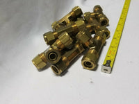 Lot of 9 FF DOT 1/2" OD Air Brake Brass fitting Tee Tube, SKBAWA-C007