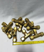 Lot of 9 FF DOT 1/2" OD Air Brake Brass fitting Tee Tube, SKBAWA-C007