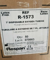 Box of 50 Respan Saflo 7ft Oxygen Supply Tube w/ multi-fit connector SKBAWA-000