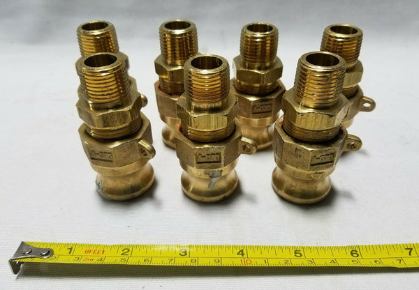 Box of 7 Dixon A-075, 3/4" Brass Male Camlock x 3/4" Female NPT, SKBAWA-B030