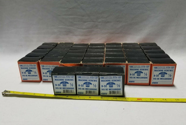 Lot of 3,800 Machine Screws Pan, Phillips, Plated Steel 8-32 x 1/2", SKBAWA-000