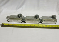 Lot of 3 E254321 L PVC Conduit Box 3/4" w/ 2 cover. L, SKBAWA-000