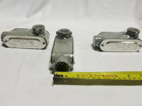 Lot of 3 E254321 L PVC Conduit Box 3/4" w/ 2 cover. L, SKBAWA-000