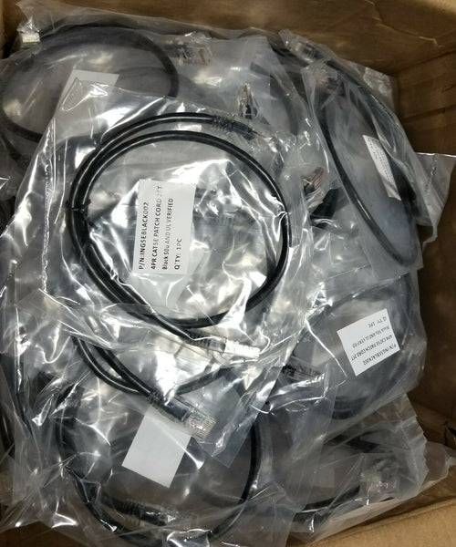 Box of 100 pcs 4PR, CAT5E Patch Cord, 2FT, Black, SKBAWA-s007