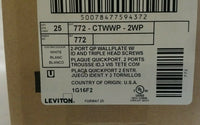 25pcs LEVITON CAT CTWWP-2WP, SAN772 2-Port QP Wall pate w id+screws, SKBAWA-B037