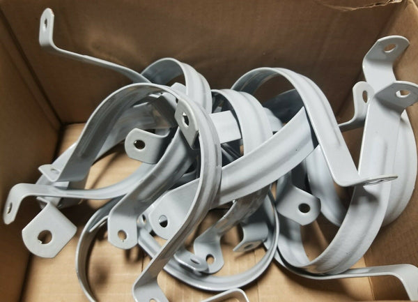 Box of 15 Royal 4" 2 Hole PVC Coated Steel Strap, Grey, SKBAWA-B045