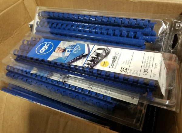 Box of 400 pcs, GBC, 1/2" Combbind Spines, blue, SKBAWA-s033