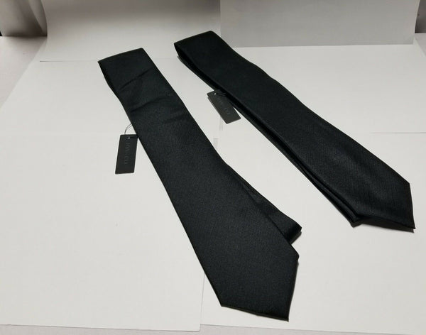 Lot of 2 RW & Co Men's, 100% Silk Black Tie, One Size fit, SKBAWA-s034