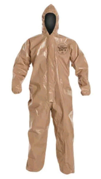 1pc DuPont Tychem CPF Hooded Chemical Resistant Coveralls, SKBAWA-000