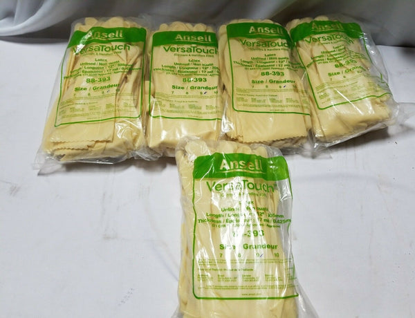 60 pair Ansell VersaTouch 88-393 s-9 Canners & Handler Latex Gloves, SKBAWA-b113